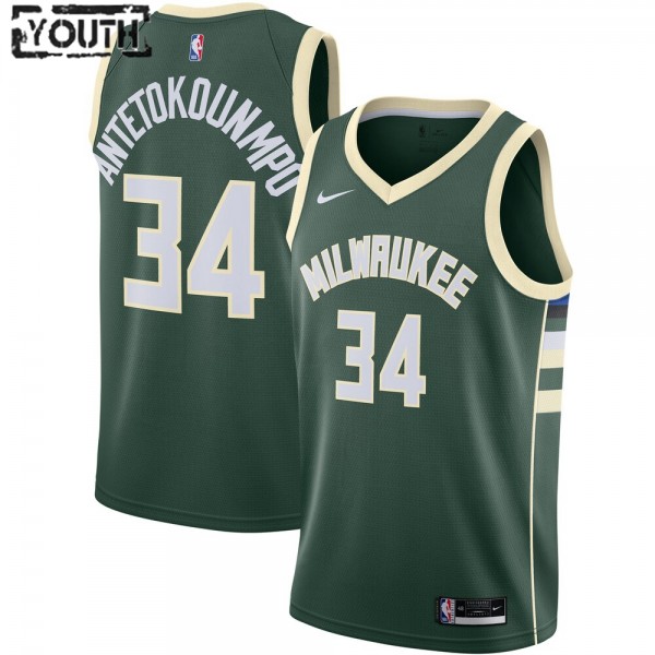 Milwaukee Bucks Trikot Giannis Antetokounmpo 34 2020-2021 Nike Icon Edition Swingman - Kinder
